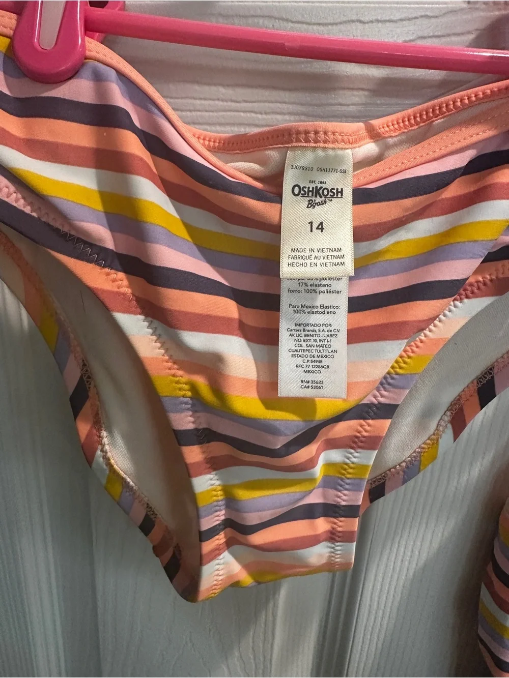 OshKosh B'gosh Girls Multi-Color Striped Tankini Set